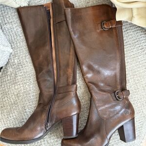 Born Brown Leather Heeled Boots